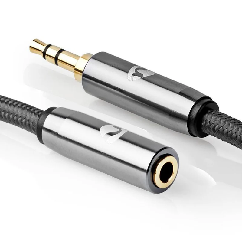 Nedis Cavo audio stereo, jack 3.5 mm maschio e 3.5 mm femmina, placcato oro 5 m