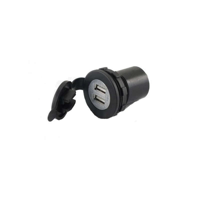 Alphaelettronica Adattatore USB con due uscite USB, caricatore per auto con uscita USB, 10,5 W