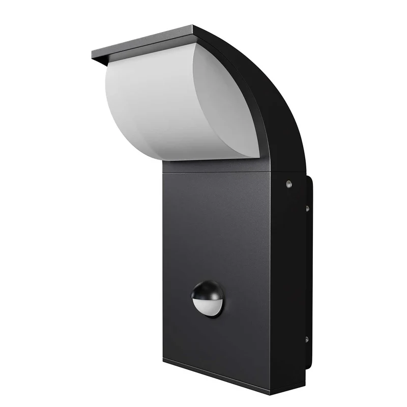 Stock - Applique murale LED avec détecteur en acier et plastique, style contemporain