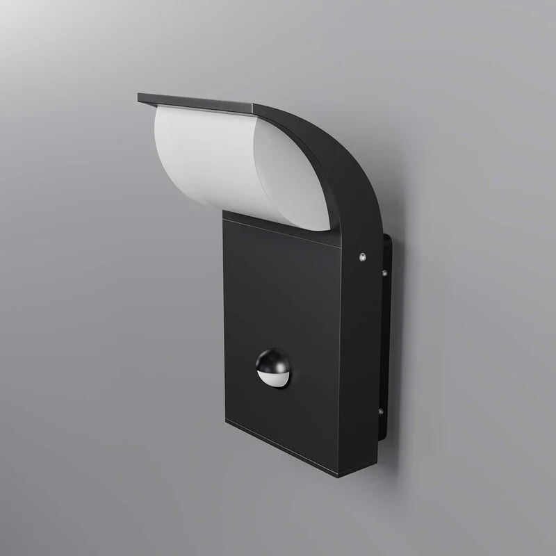 Stock - Applique murale LED avec détecteur en acier et plastique, style contemporain