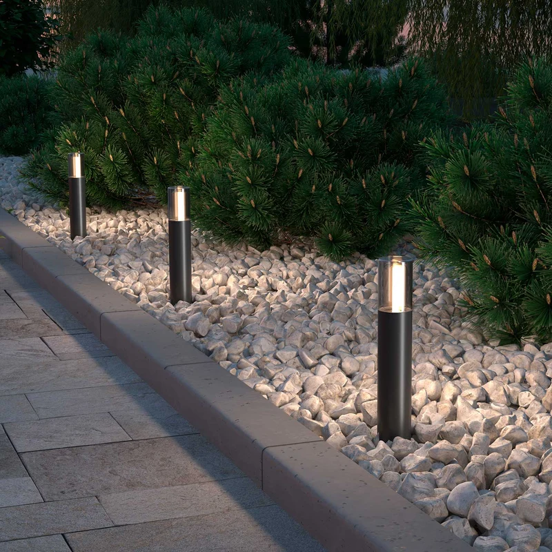 Glide - Potelet extérieur élancé en acier, style contemporain