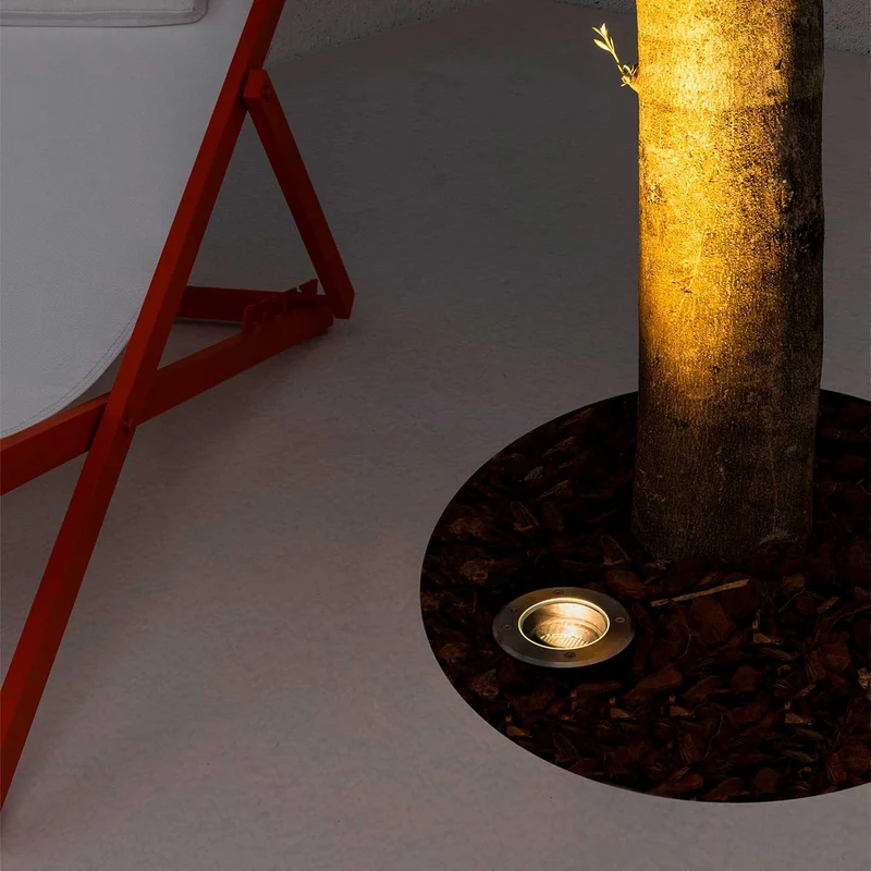 Geiser - Spot LED en inox satiné et verre, style contemporain