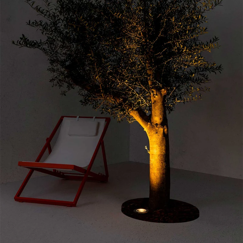 Geiser - Spot LED en inox satiné et verre, style contemporain
