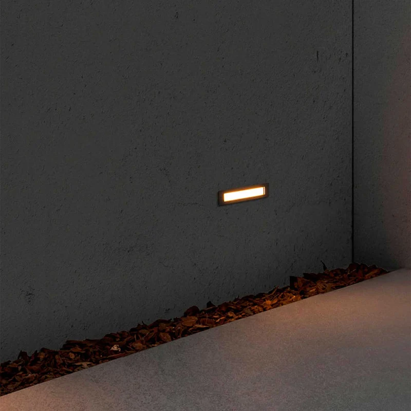 Falls - Spot LED en inox satiné et verre, style contemporain