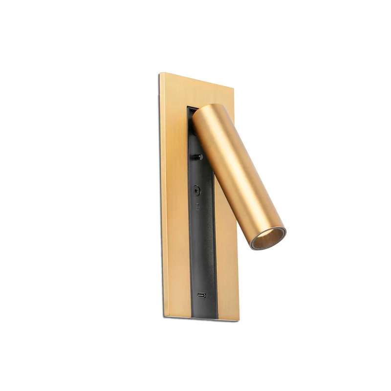 Gabo - Applique murale LED avec liseuse en acier et verre, style contemporain