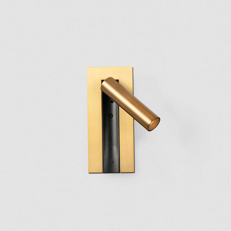 Gabo - Applique murale LED avec liseuse en acier et verre, style contemporain
