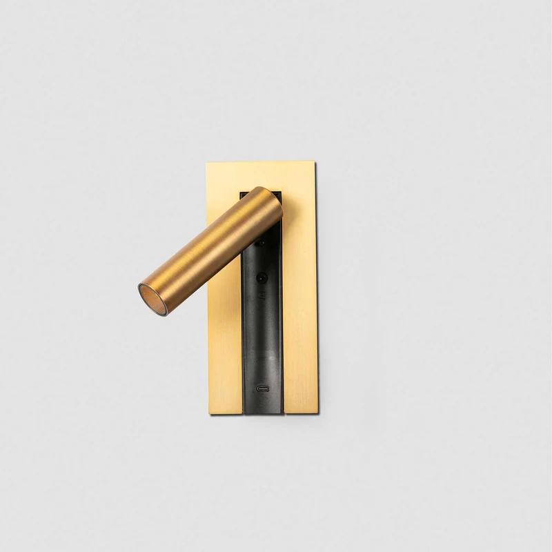 Gabo - Applique murale LED avec liseuse en acier et verre, style contemporain