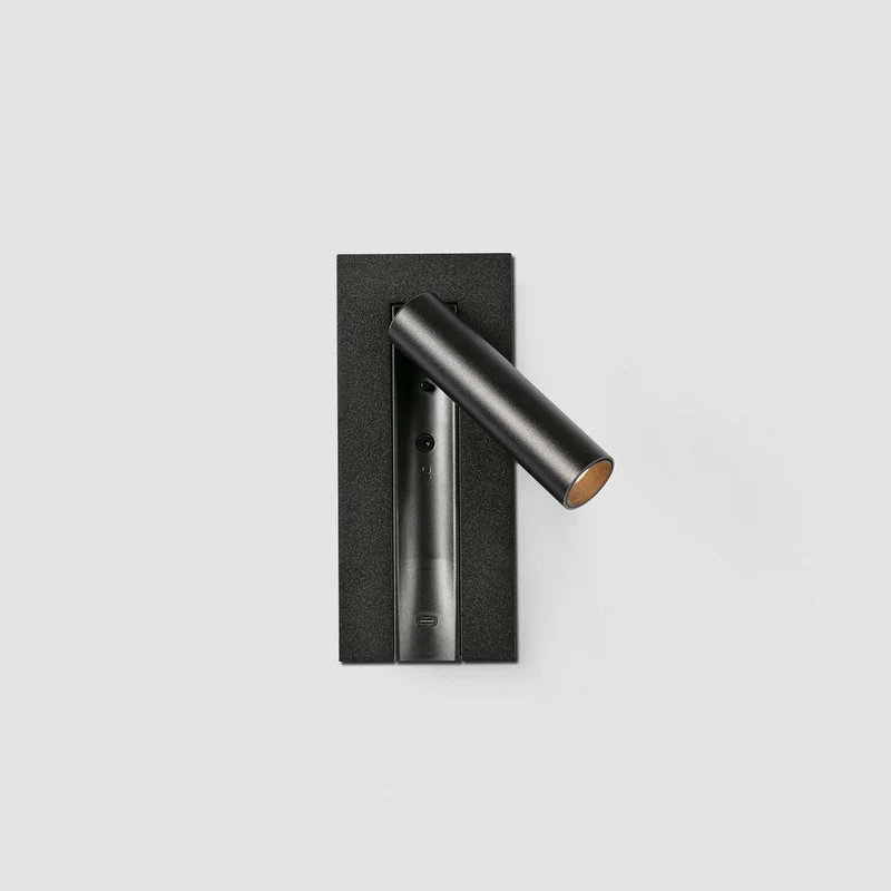 Gabo - Applique murale LED avec liseuse en acier et verre, style contemporain
