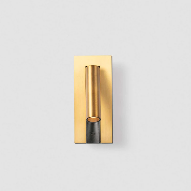 Gabo - Applique murale LED avec liseuse en acier et verre, style contemporain