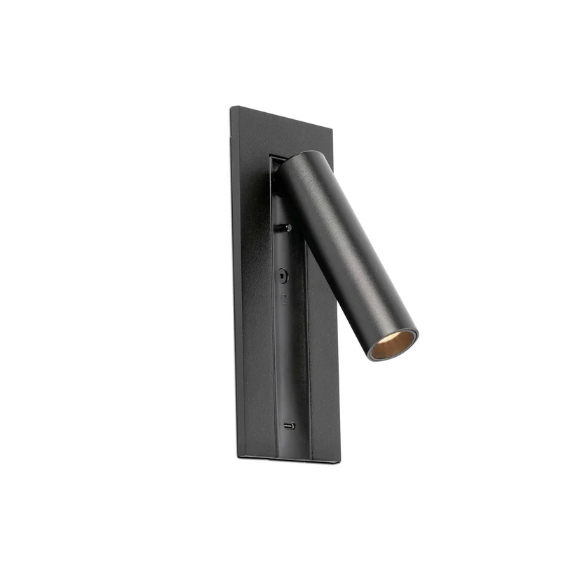 Gabo - Applique murale LED avec liseuse en acier et verre, style contemporain