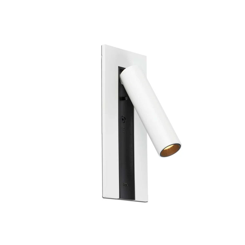Gabo - Applique murale LED avec liseuse en acier et verre, style contemporain