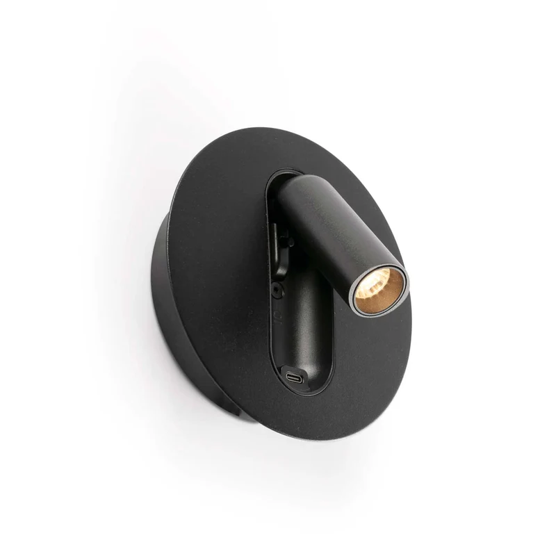 Timit - Applique murale LED avec liseuse USB en acier et verre, style contemporain