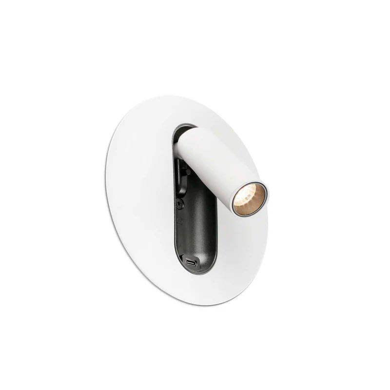 Timit - Applique murale LED avec liseuse USB en acier et verre, style contemporain