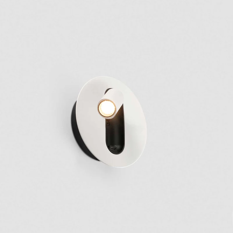 Timit - Applique murale LED avec liseuse USB en acier et verre, style contemporain