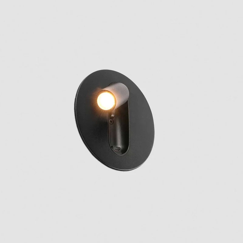 Timit - Applique murale LED avec liseuse USB en acier et verre, style contemporain