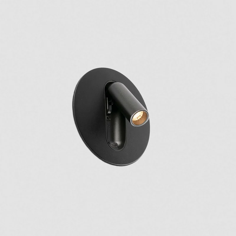 Timit - Applique murale LED avec liseuse USB en acier et verre, style contemporain