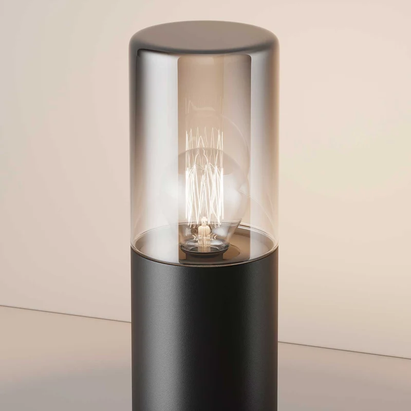 Amas - Borne lumineuse en acier noir moderne