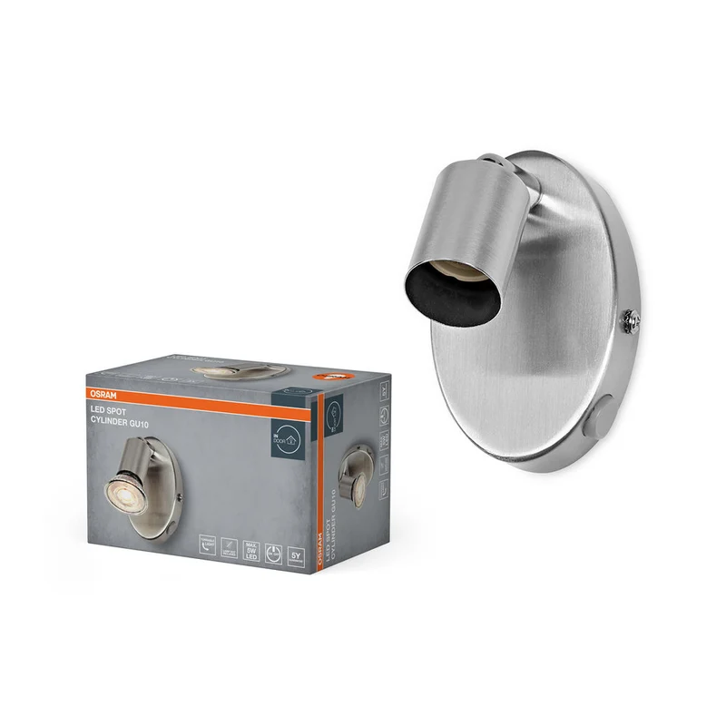 OSRAM LED Spot Cylinder Lampada da parete 1xGU10 Nichel spazzolato