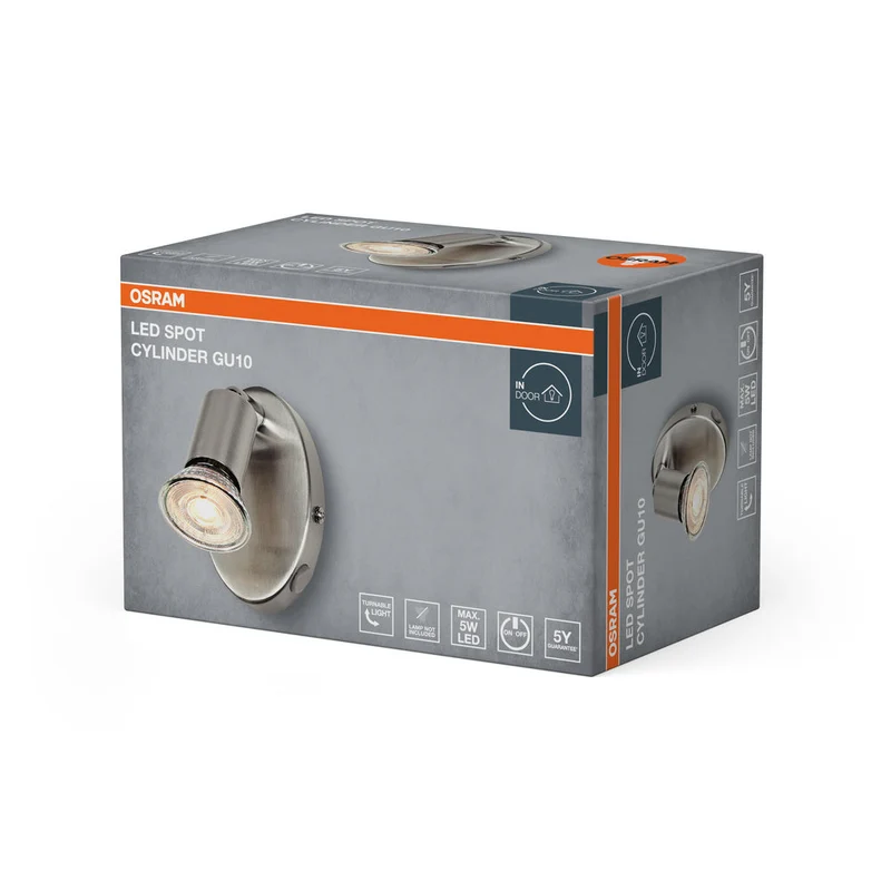 OSRAM LED Spot Cylinder Lampada da parete 1xGU10 Nichel spazzolato