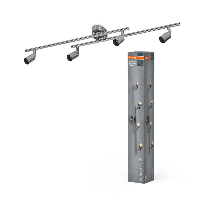 OSRAM LED Spot Cylinder Lampada da soffitto 4xGU10 Nichel spazzolato