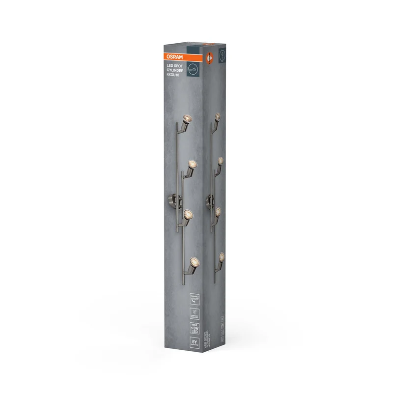 OSRAM LED Spot Cylinder Lampada da soffitto 4xGU10 Nichel spazzolato
