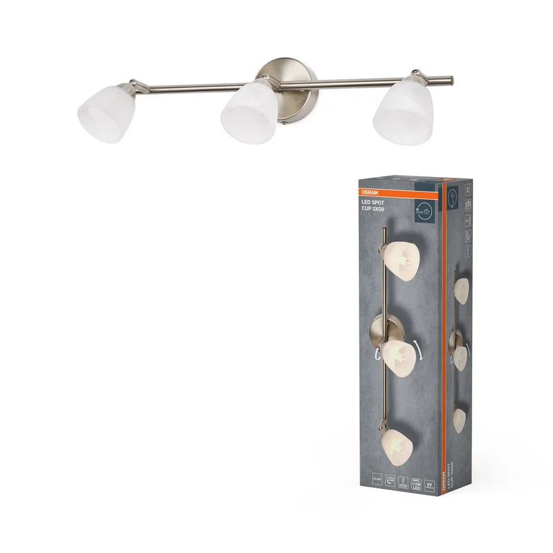 OSRAM LED Spot Cup Lampada da soffitto 3xG9 Nichel spazzolato