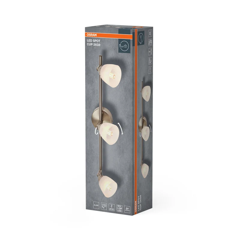 OSRAM LED Spot Cup Lampada da soffitto 3xG9 Nichel spazzolato