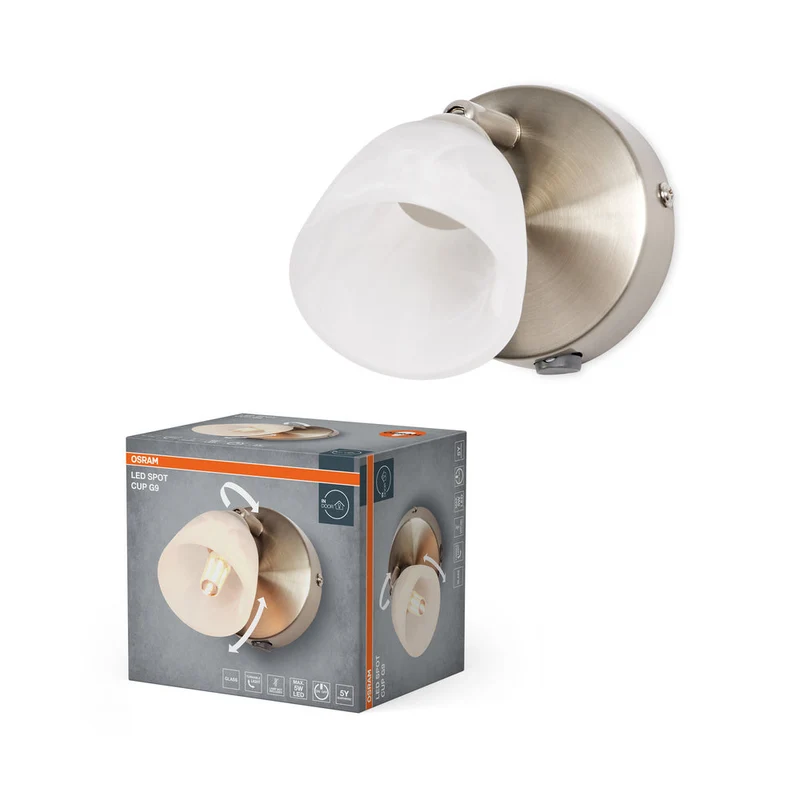 OSRAM LED Spot Cup Lampada da parete 1xG9 Nichel spazzolato