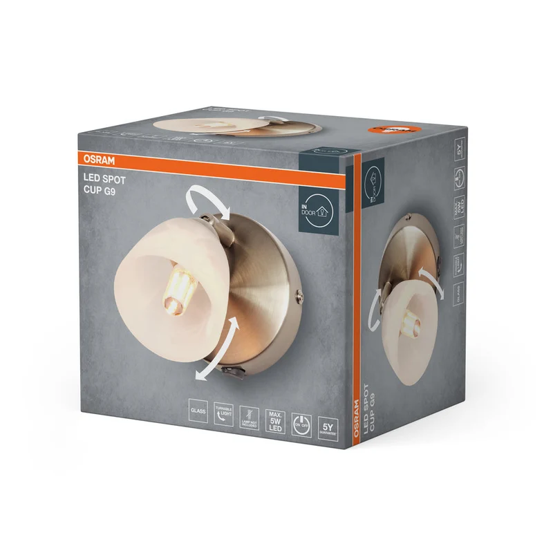 OSRAM LED Spot Cup Lampada da parete 1xG9 Nichel spazzolato