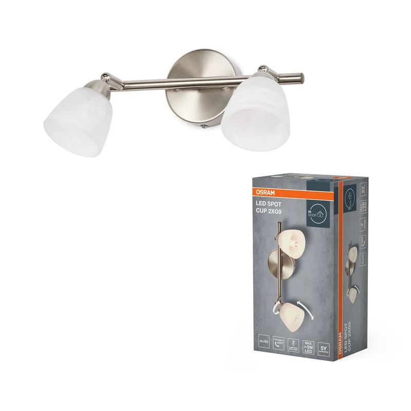OSRAM LED Spot Cup Lampada da soffitto 2xG9 Nichel spazzolato