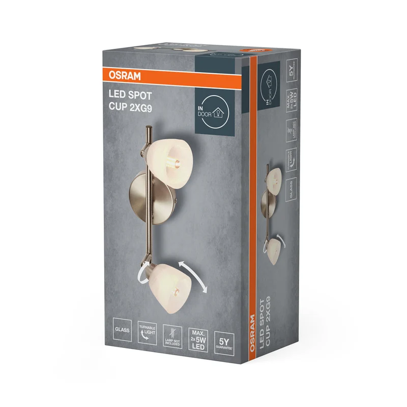 OSRAM LED Spot Cup Lampada da soffitto 2xG9 Nichel spazzolato