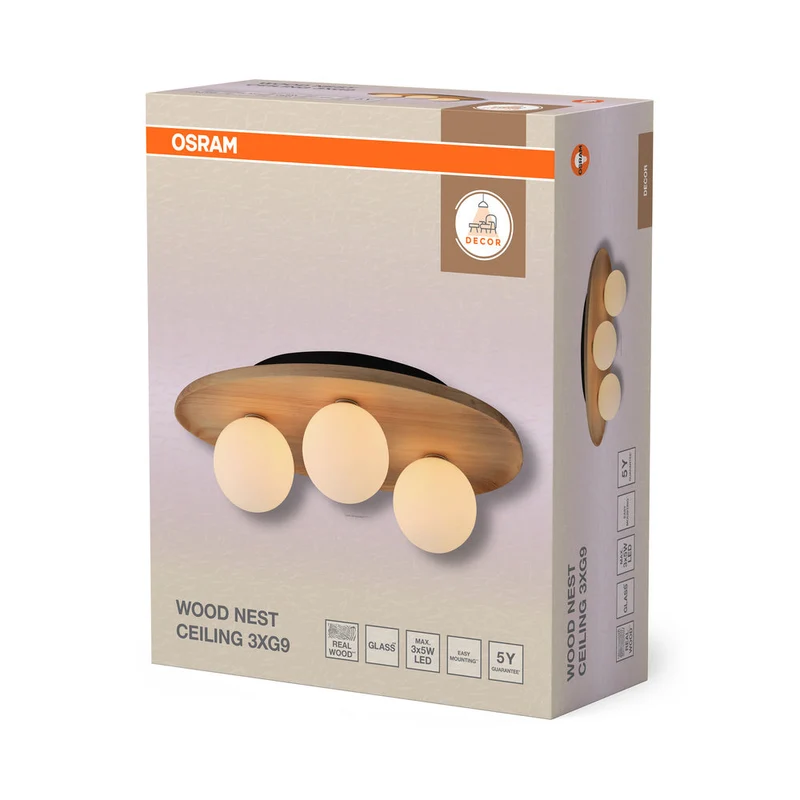 OSRAM DECOR Wood Nest Lampada da soffitto 1xG9 Marrone