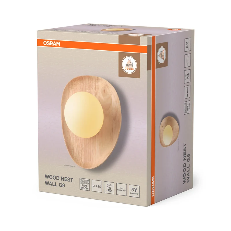 OSRAM DECOR Wood Nest Lampada da parete 1xG9 Marrone