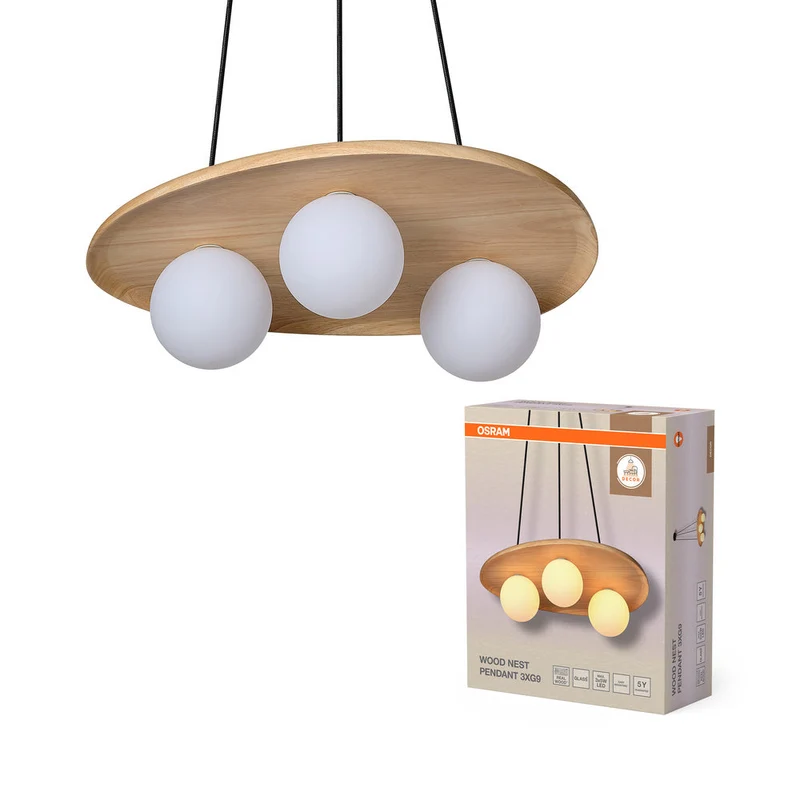 OSRAM DECOR Wood Nest Lampada a sospensione 1xG9 Marrone