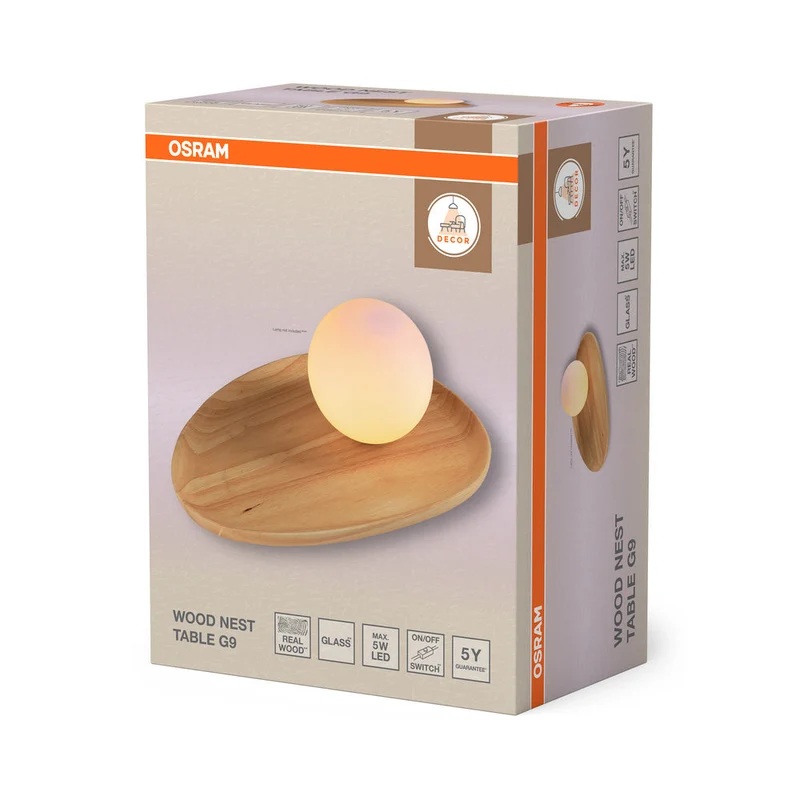 OSRAM DECOR Wood Nest Lampada da tavolo 1xG9 Marrone