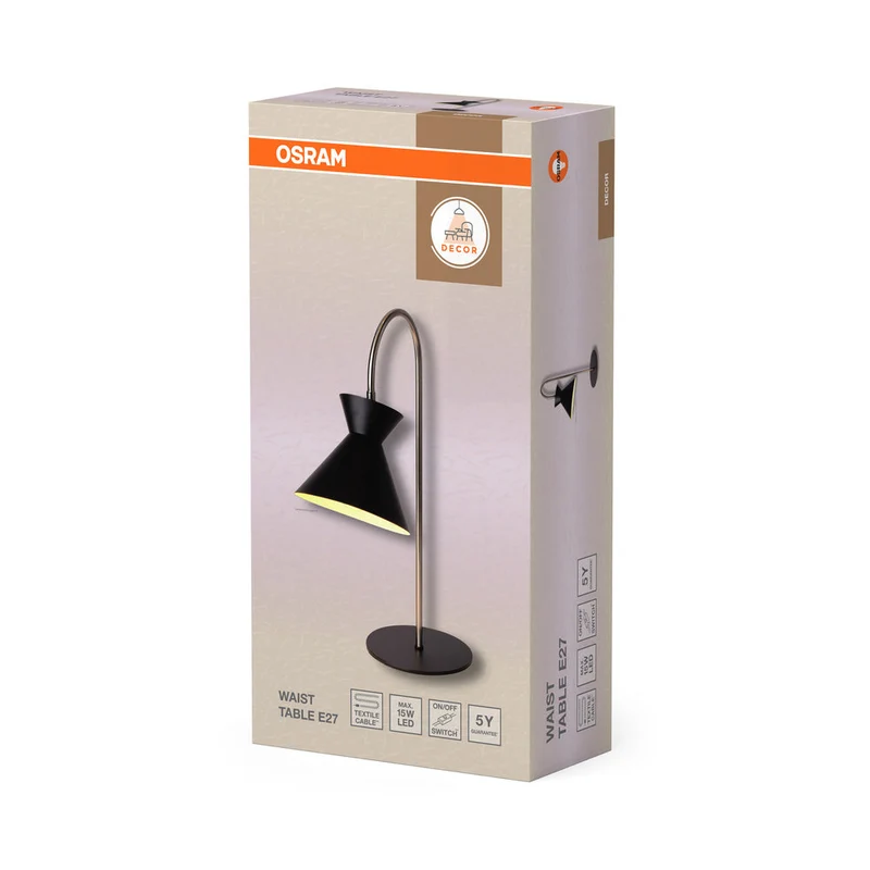 OSRAM DECOR Waist Lampada da tavolo E27 Nera