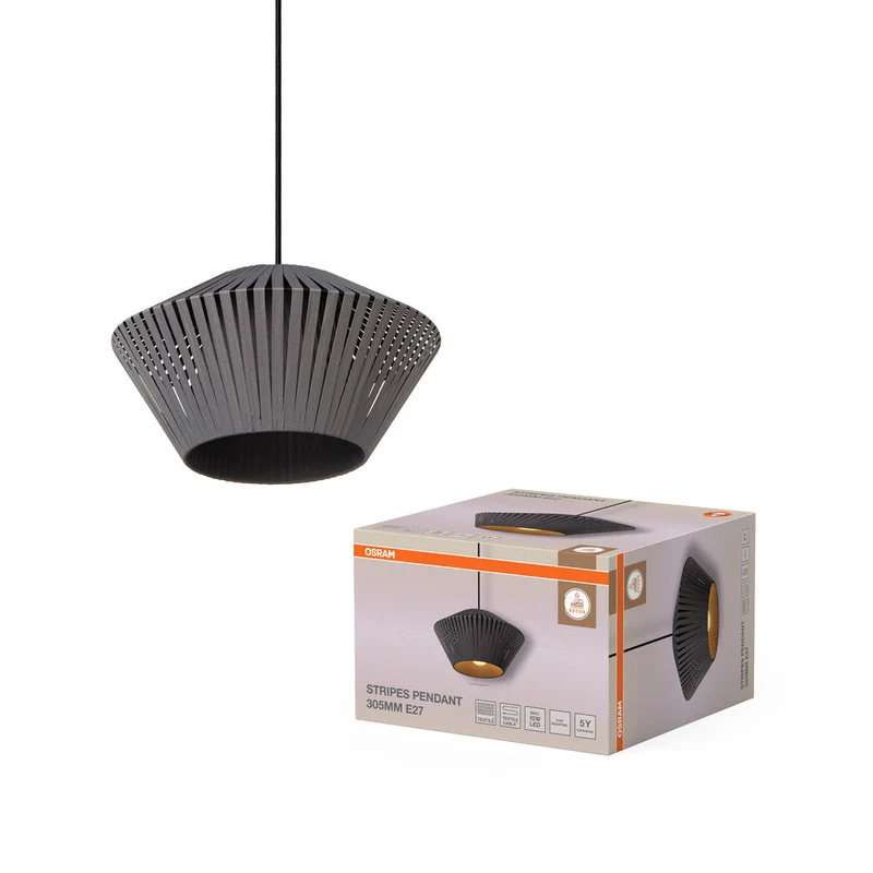 OSRAM DECOR Lampada a sospensione Stripes 1xE27 Grigio scuro