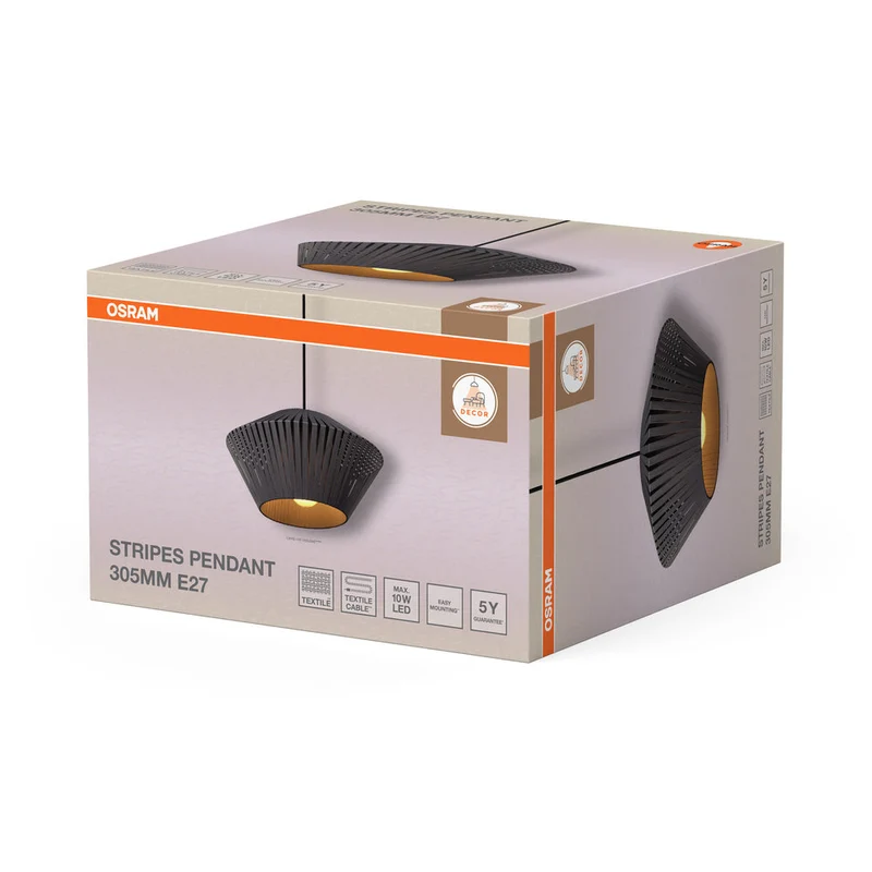 OSRAM DECOR Lampada a sospensione Stripes 1xE27 Grigio scuro