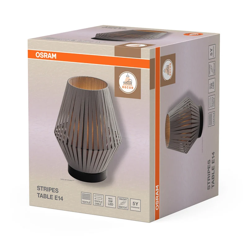 OSRAM DECOR Lampada da tavolo Stripes 1xE14 Grigio scuro