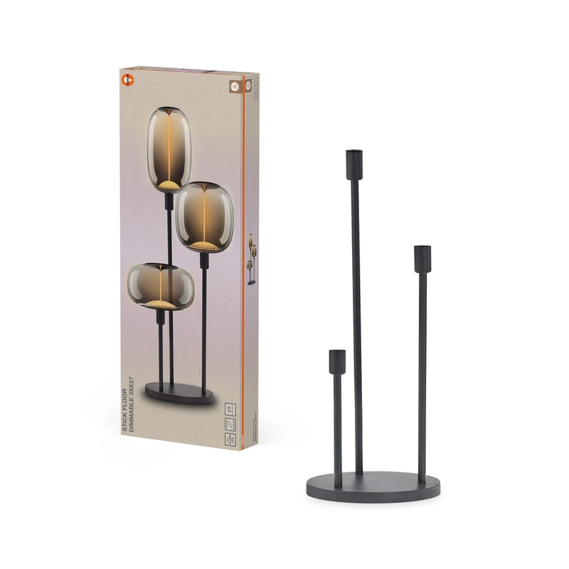 OSRAM DECOR Lampada da terra Stick DIM 3xE27 Grigio scuro senza lampadine