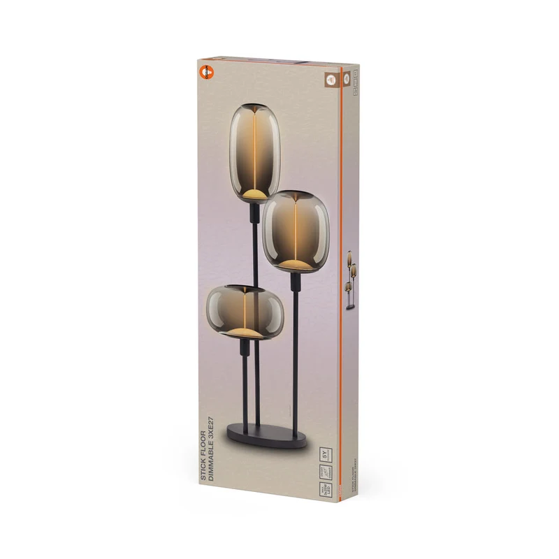OSRAM DECOR Lampada da terra Stick DIM 3xE27 Grigio scuro senza lampadine