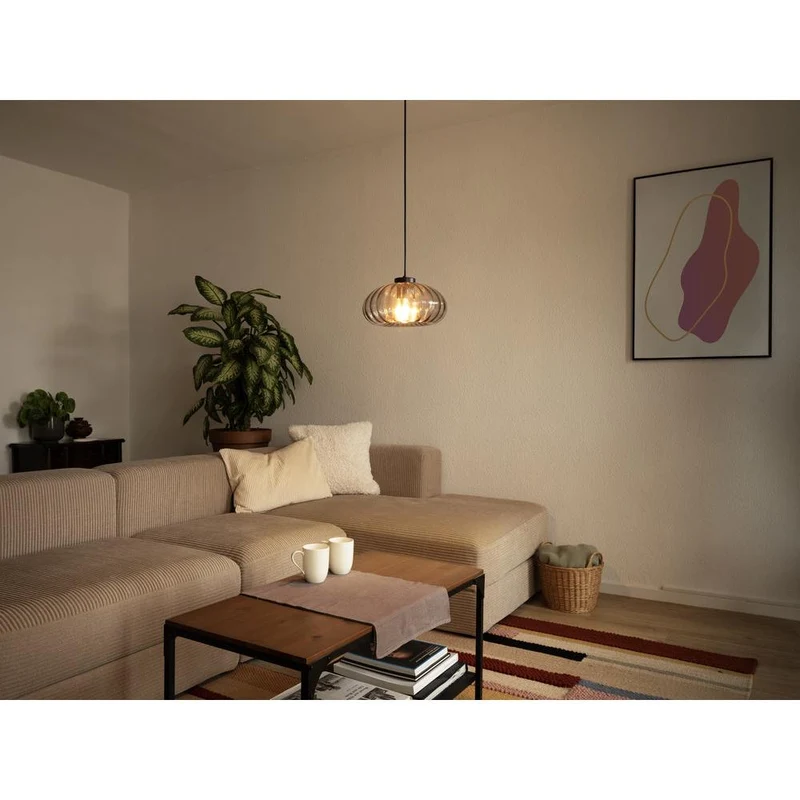 OSRAM DECOR Lampada a sospensione in vetro fumé E27 Nero