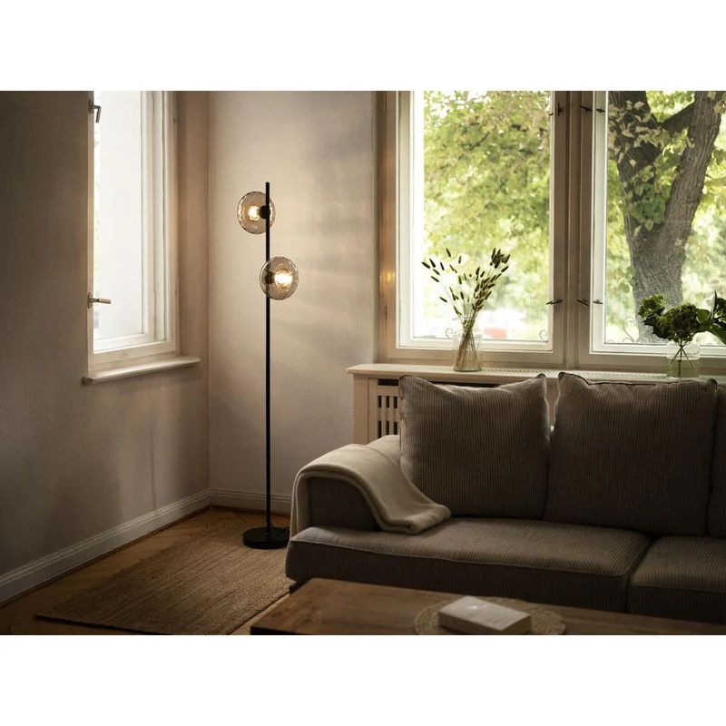 OSRAM DECOR Smoke Glass Lampada da terra 2xE14 Nero