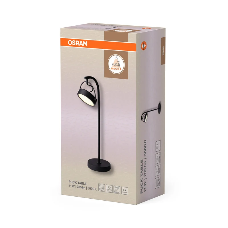 OSRAM DECOR Puck Lampada da tavolo 11W Nero
