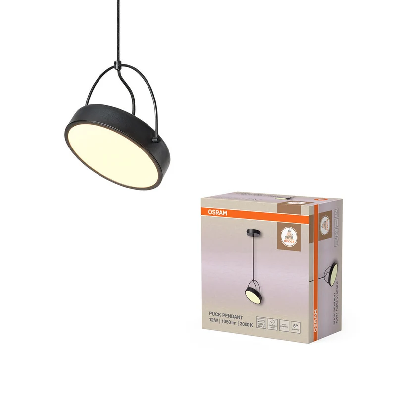 OSRAM DECOR Puck Lampada a sospensione 12W Nero