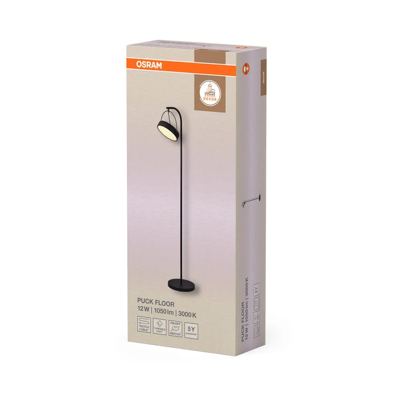 OSRAM DECOR Puck Lampada da terra 12W Nero