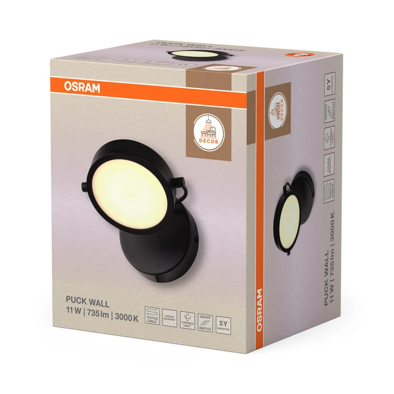 OSRAM DECOR Puck Applique 11W Nero