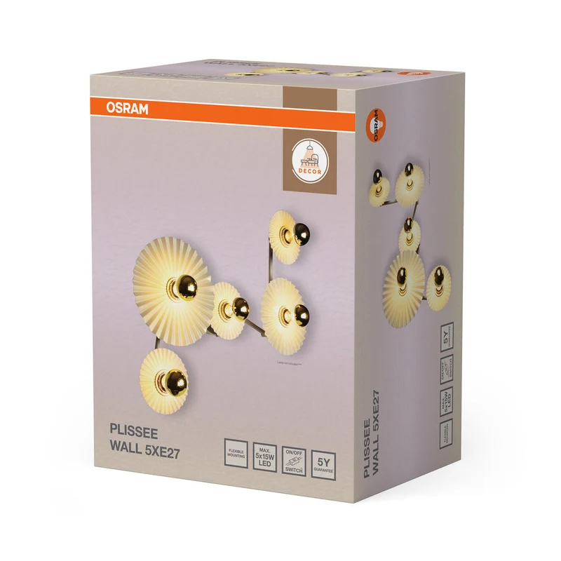 OSRAM DECOR Plisse Applique 5xE27 Beige