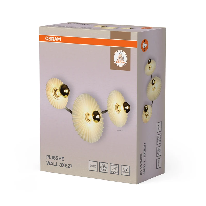 OSRAM DECOR Plisse Applique 3xE27 Beige