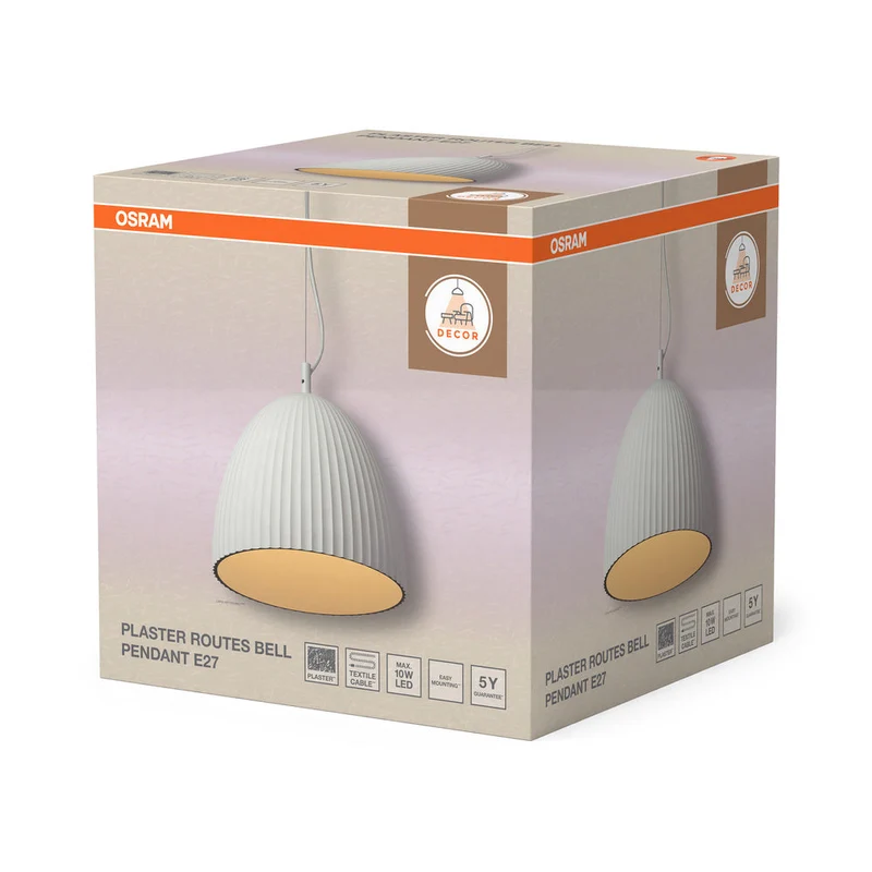 OSRAM DECOR Plaster Routes Bell Lampada a sospensione 1xE27 Bianco